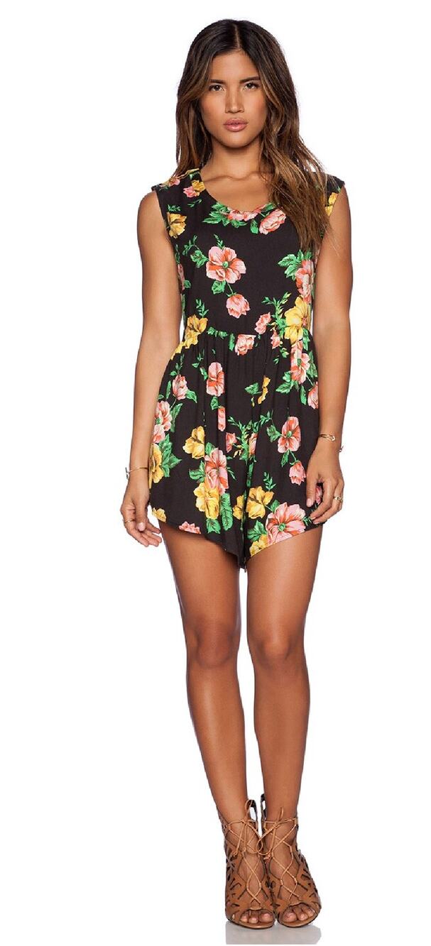 Somedays Lovin Seeker Floral Playsuit Black Womens Medium Romper New